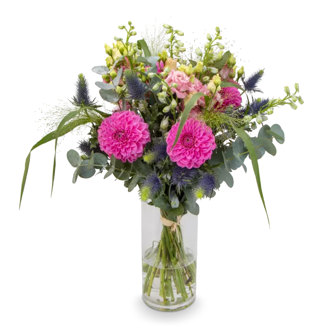 Bouquet with dahlias and eustomas